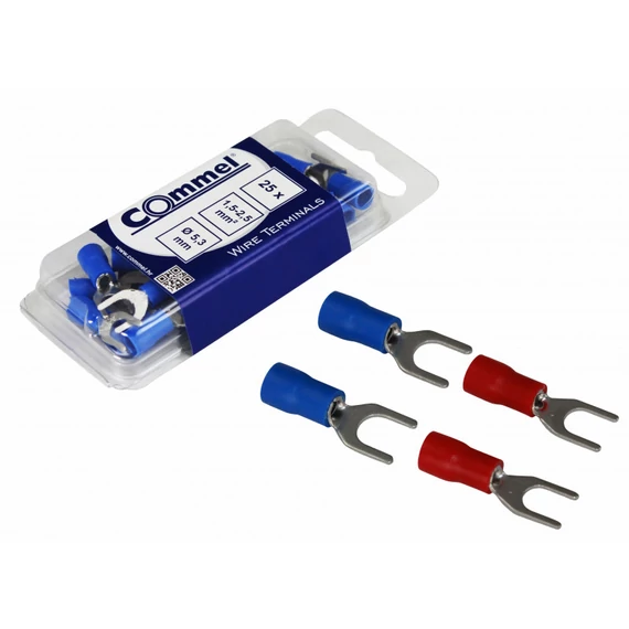Commel szigetelt villás saru 2,5mm2  25db/csomag