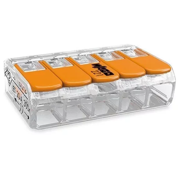 Wago 5*1,5 átlátszó,oldható 25db/csomag